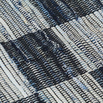 vidaXL Käsin punottu chindi-matto denim 120x170 cm sininen