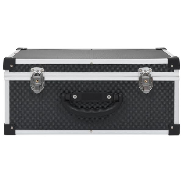 vidaXL CD-kotelo 60 CD-levylle alumiini ABS musta