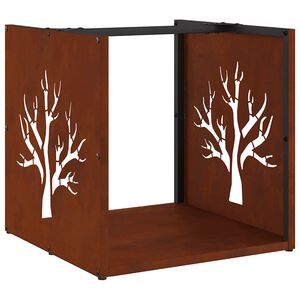 vidaXL Polttopuuteline 40x40x40 cm S&auml;&auml;nkest&auml;v&auml; ter&auml;s