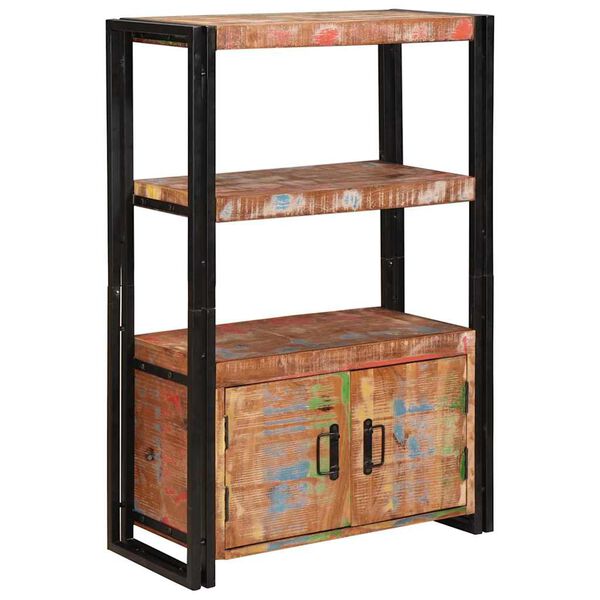 vidaXL Kirjahylly ovilla Ruskea Massiivinen kierrätetty puu ja metalli