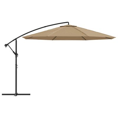 vidaXL Riippuva aurinkovarjo alumiinipylväällä 350 cm ruskeanharmaa