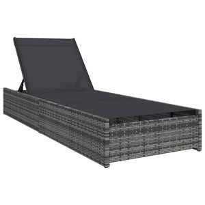 vidaXL Aurinkotuoli Harmaa 200,5 x 70 x 75 cm polyrottinki