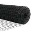 vidaXL Euroaita Harmaa 1 x 25 m PVC-pintainen rauta