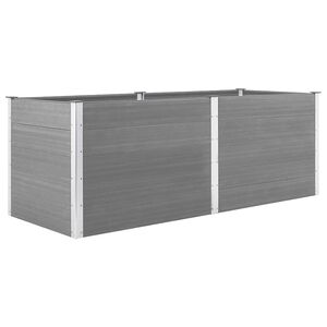 vidaXL Puutarhan korotettu kukkalaatikko 250x100x91 cm WPC harmaa