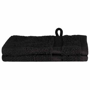vidaXL Vieraiden pyyhe SOLUND 2 kpl Musta 15 x 21 cm 550 gsm