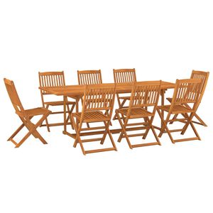 vidaXL 9-osainen Puutarharuokailuryhm&auml; 220x90x75 cm t&auml;ysi akaasiapuu