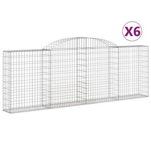 vidaXL Kaarevat kivikorit 6 kpl 300x30x100/120 cm galvanoitu rauta
