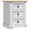 vidaXL Y&ouml;p&ouml;yt&auml; Corona Valkoinen 53 x 39 x 66 cm Massiivinen m&auml;nty