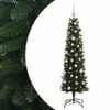 vidaXL Kapea tekokuusi joulupalloilla 120 cm 150 LEDi&auml;