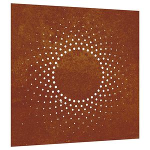 vidaXL Puutarhasein&auml;koriste 55x55 cm corten ter&auml;s aurinkokuvio