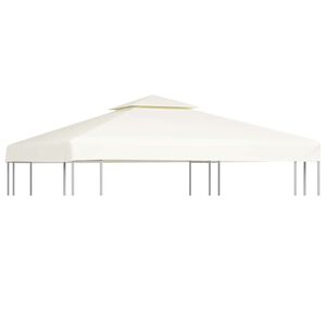 vidaXL Huvimajan vaihtokatto 310 g/m&sup2; Kermanvalkoinen 3 x 3 m