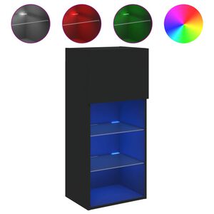 vidaXL TV-kaappi LED-valoilla musta 40,5x30x90 cm