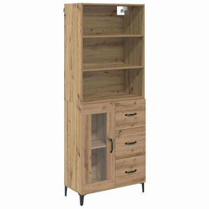 vidaXL Korkea kaappi Artisan tammi 69,5 x 34 x 180 cm Tekninen puu