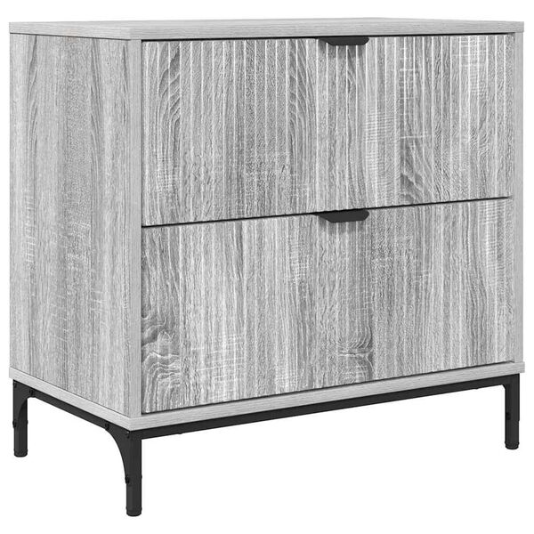 vidaXL Y&ouml;p&ouml;yt&auml; Harmaa sonoma 63.5 x 36 x 61 cm Tekninen puu