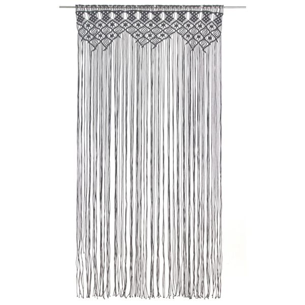 vidaXL Macrame verho antrasiitti 140x240 cm puuvilla