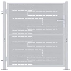 vidaXL Puutarhaportti lukkoon Hopea 85 x 97 cm Ruostumaton ter&auml;s