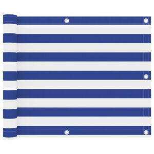 vidaXL Parvekkeen suoja sinivalkoinen 75x300 cm Oxford kangas