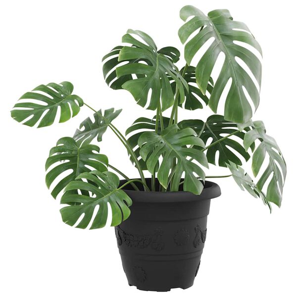 vidaXL Py&ouml;re&auml; kukkaruukku 24 pcs Musta &Oslash; 26 x 21.5 cm Muovi