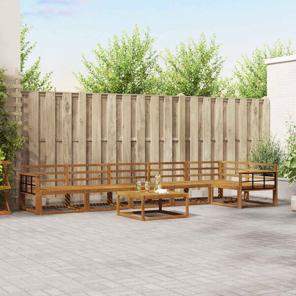 vidaXL Ulkosohvakokoelma 7 pcs Luonnollinen Tihe&auml; akasiapuu