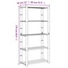 vidaXL 5-kerroksinen varastohylly harmaa 80x38x170 cm täysi mänty
