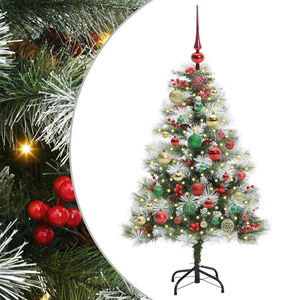 vidaXL Tekojoulukuusi LED -nauhavalot Vihre&auml; ja valkoinen 120 cm