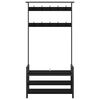 vidaXL Takkihylly hyllyll&auml; Musta tammi. 95 x 34 x 184 cm Tekninen puu