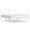 vidaXL Metallinen s&auml;ngynrunko p&auml;&auml;dyill&auml; valkoinen 140x190 cm