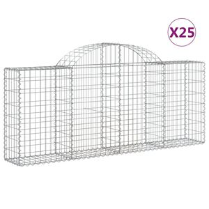 vidaXL Kaarevat kivikorit 25 kpl 200x30x80/100 cm galvanoitu rauta