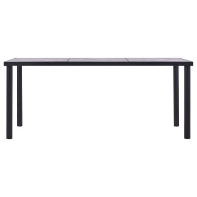 vidaXL Ruokapöytä musta ja betoninharmaa 180x90x75 cm MDF