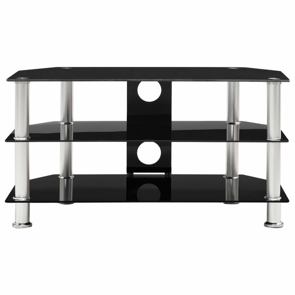 vidaXL TV-taso musta 75x40x40 cm karkaistu lasi