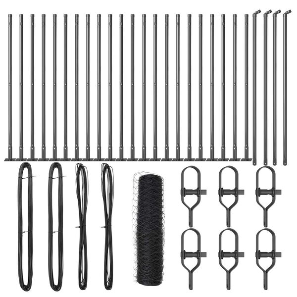 vidaXL Aitalatu Harmaa 50 x 0,4 m (36 mm verkko) Ter&auml;st&auml; ja PVC:t&auml;