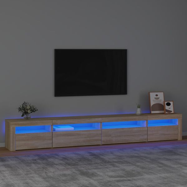 vidaXL TV-taso LED-valoilla Sonoma-tammi 270x35x40 cm