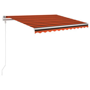 vidaXL Sis&auml;&auml;nkelattava markiisi LED/tuulisens. 350x250cm oranssiruskea