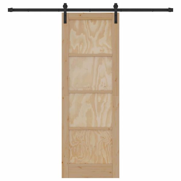 vidaXL Liukuovi Ruskea 73,5 x 211 cm Massiivinen m&auml;nty