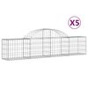vidaXL Kaarevat kivikorit 5 kpl 200x30x40/60 cm galvanoitu rauta