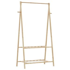 vidaXL Vaateteline hyllyill&auml; 96x45,5x150,5 cm bambu