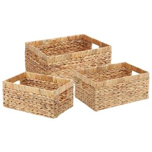 vidaXL S&auml;ilytyskorit 3 kpl Vesihyasintti 40 x 30 x 18 cm Luonnollinen