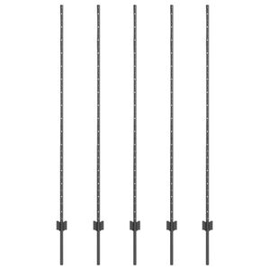 vidaXL Upotettu aitausapaja 5 pcs Harmaa 200 cm Jauhemaalattu Ter&auml;s