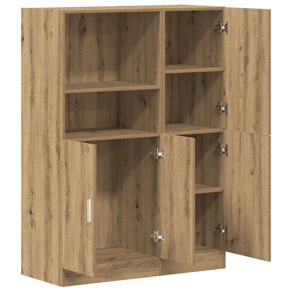 vidaXL 2-osainen keittiökaappisarja käsityöläinen tammi tekninen puu