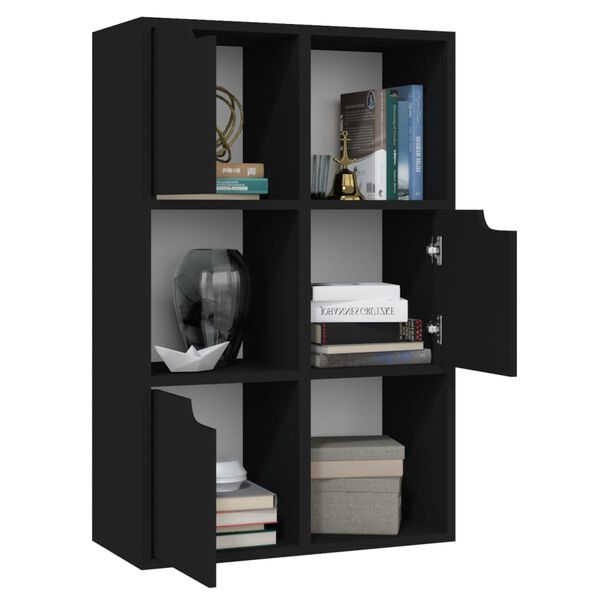 vidaXL Kirjahylly musta 60x27,5x88 cm lastulevy