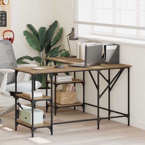 vidaXL P&ouml;yt&auml; Artisan tammi 139 x 139 x 75 cm Tekninen puu