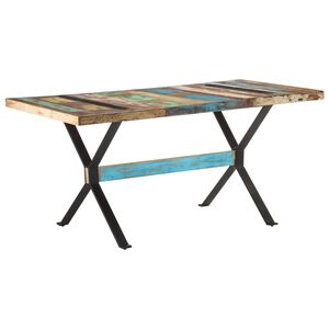 vidaXL Ruokap&ouml;yt&auml; 160x80x76 cm kierr&auml;tetty t&auml;yspuu