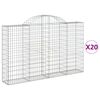 vidaXL Kaarevat kivikorit 20 kpl 200x30x120/140 cm galvanoitu rauta