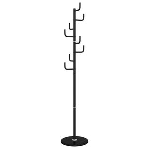 vidaXL Naulakko musta 183 cm jauhemaalattu rauta