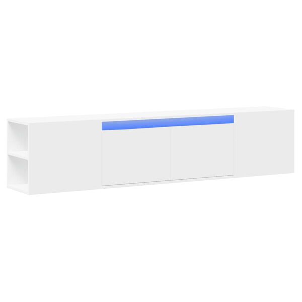 vidaXL TV-seinäkaappi LED-valoilla valkoinen 180x31x39,5 cm