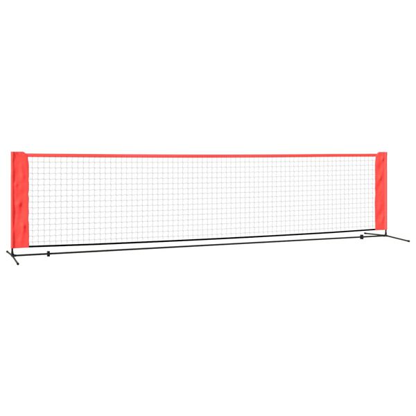 vidaXL Tennisverkko musta ja punainen 400x100x87 cm polyesteri