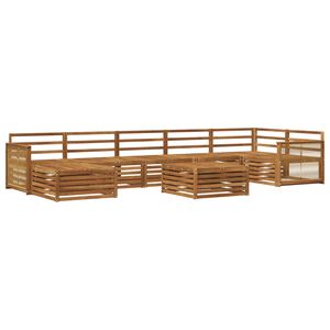 vidaXL Ulkosohvakokoelma 8 pcs Luonnollinen