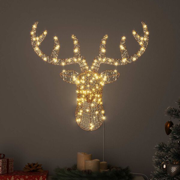 vidaXL Poron vet&auml;m&auml; joulusleigh 140 LED-valoilla L&auml;mmin valkoinen PET