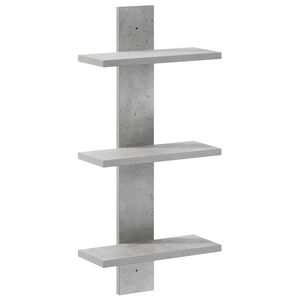 vidaXL Sein&auml;hylly Betoninharmaa 30 x 13.5 x 64.5 cm Tekninen puu