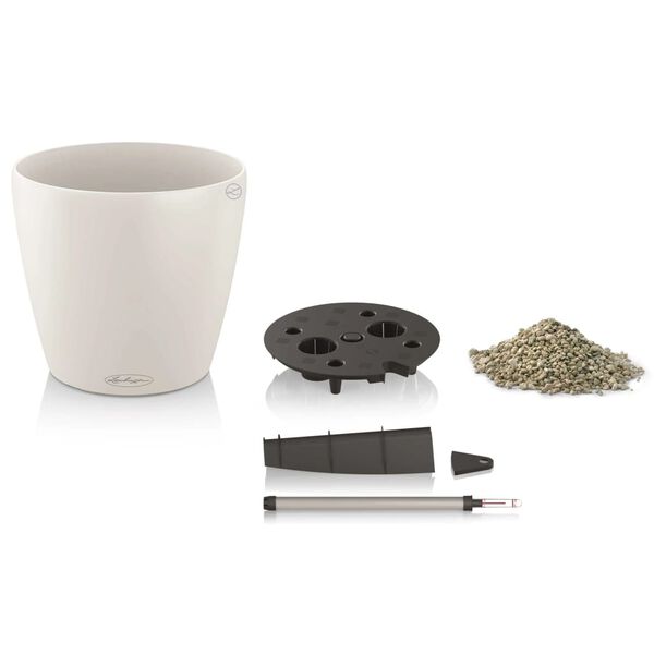 LECHUZA Kukkalaatikko Classico Color 28 ALL-IN-ONE korkeakiilto valk.